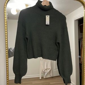 Francesca’s | Cropped green Turtleneck